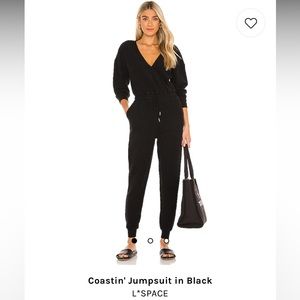 L*Space Coastin’ Jumpsuit in Black XS NWT